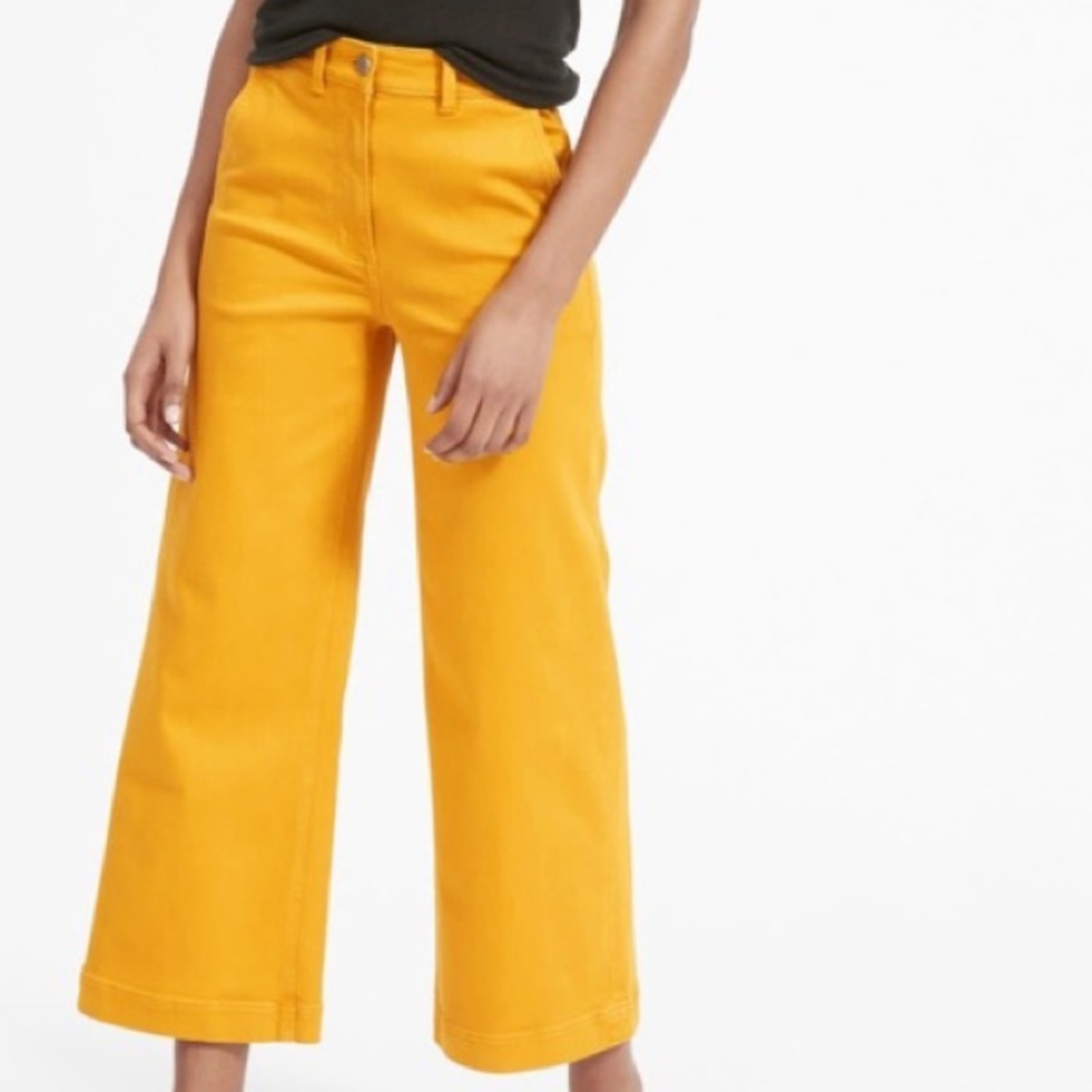 Everlane Wide Leg Crop Pant • sz 2 • Golden Yellow